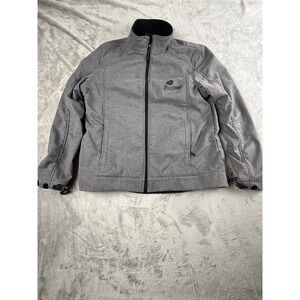 Pilsner Urquell Softshell Jacket Mens L Gray Full Zip Promo Beer Lightweight